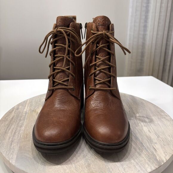 Women's Timberland Sienna High Embossed Brown Leather Waterproof Boots US Size 8 - Picture 5 of 12
